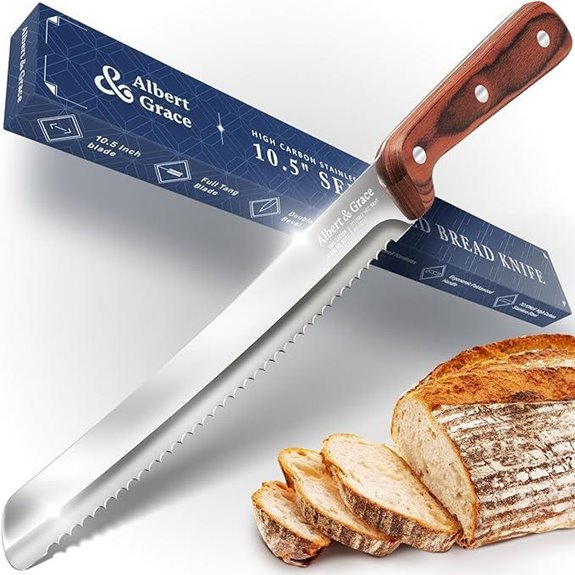 Albert&Grace 10.5-Inch Serrated Bread Slicer Knife