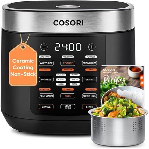 COSORI 10-Cup Rice Cooker with Steamer and Functions