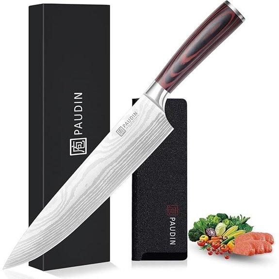 PAUDIN 10-Inch Chef Knife for Meat and Vegetables