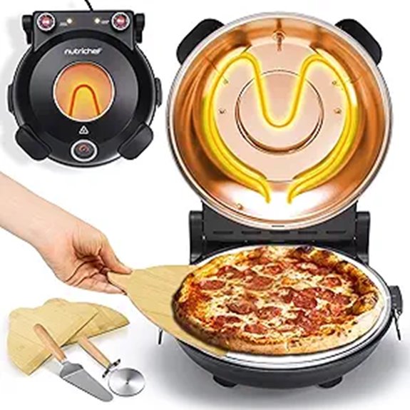 NutriChef 1200W Electric Pizza Oven with Thermometer