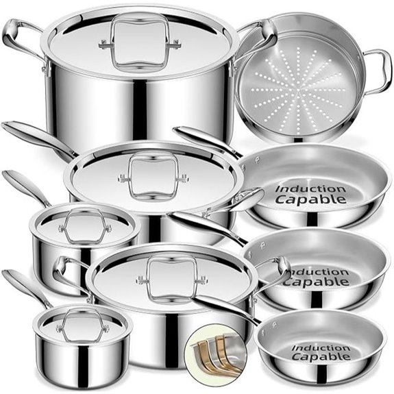 Umite Chef 14-Piece Stainless Steel Cookware Set
