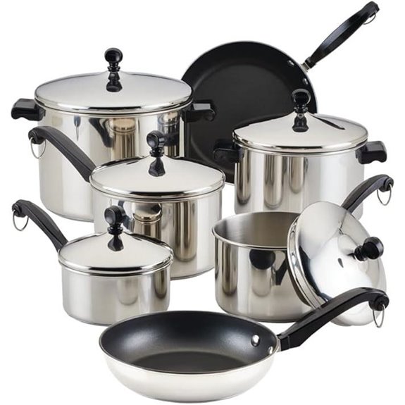 Farberware 15-Piece Stainless Steel Cookware Set