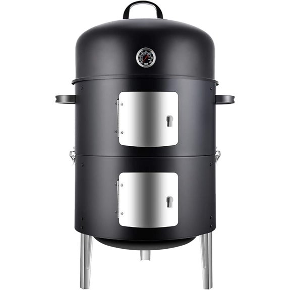 Realcook 17-Inch Steel Charcoal Smoker and Grill