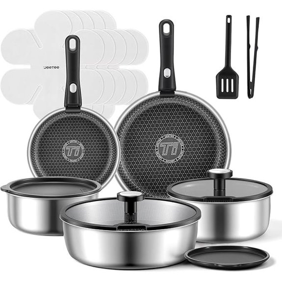JEETEE 18-Piece Stainless Steel Cookware Set