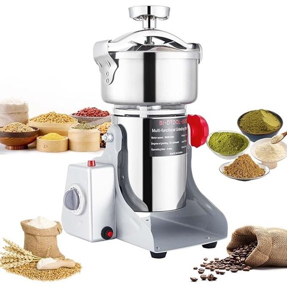 Electric Grain Mill Grinder 2000W Stainless Steel Pulverizer