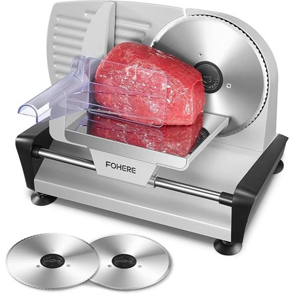 FOHERE 200W Electric Meat Slicer with Dual Blades