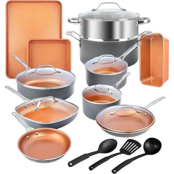 GOTHAM STEEL 20 Pc Ceramic Cookware Set
