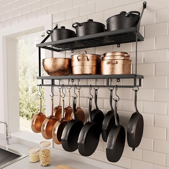 KES 30-Inch Kitchen Pot Rack with Hooks