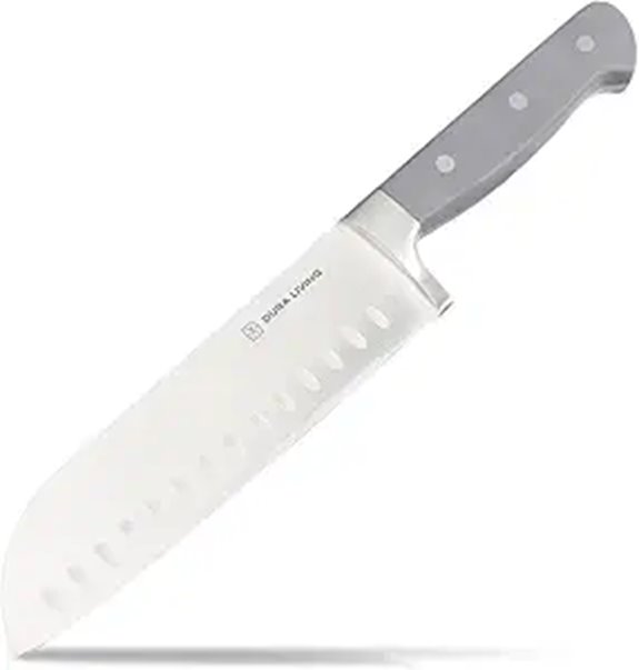 DURA LIVING 7-Inch Santoku Knife with High-Carbon Steel