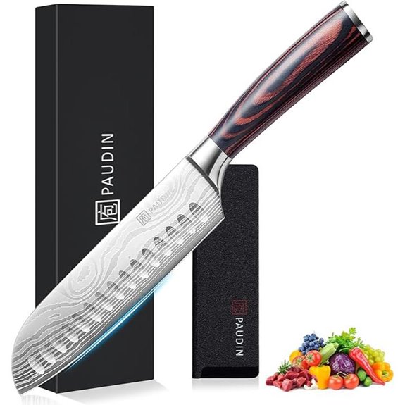 PAUDIN 7-Inch Santoku Knife with Ergo Handle