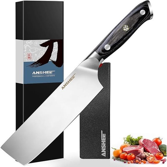 Anshee 7-Inch Nakiri Vegetable Cleaver Knife