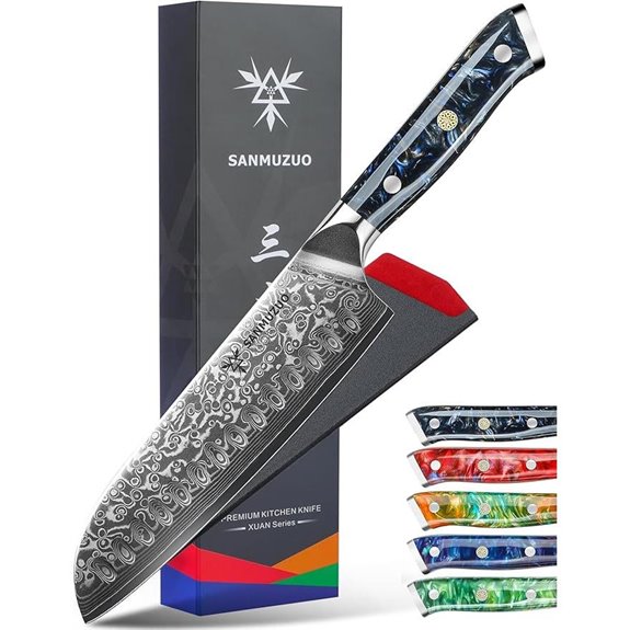 Santoku Knife 7 Inch VG10 Damascus Steel