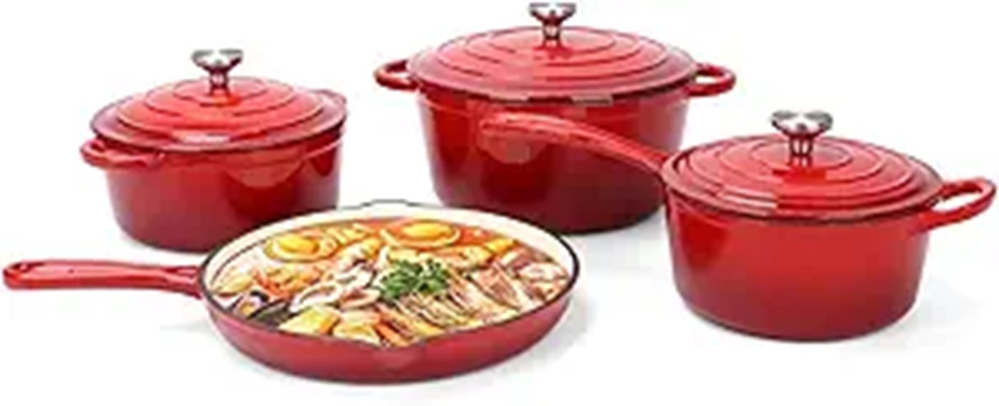 QuliMetal Cast Iron Cookware Set 7-Piece