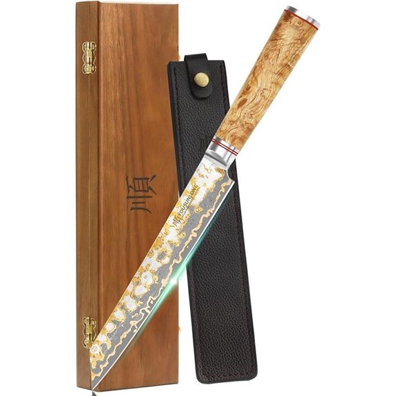 YOUSUNLONG 8-Inch Slicing Sashimi Knife with Burl Handle