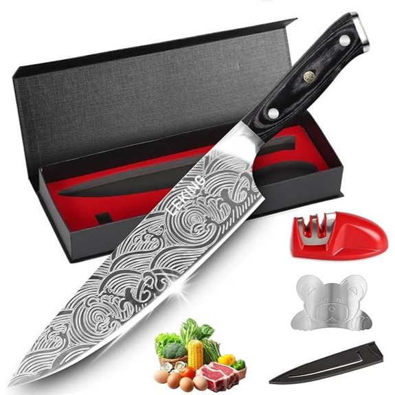 Leking 8-Inch Chef Knife with Sharpener & Guard
