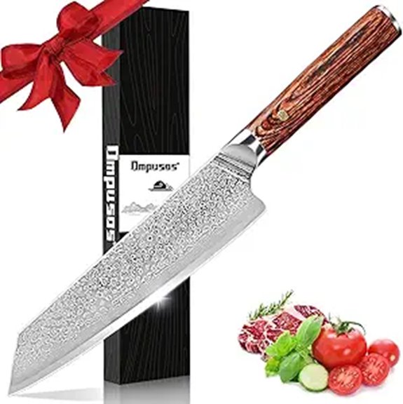 Ompusos 8-Inch Japanese Chef Knife with Wooden Handle