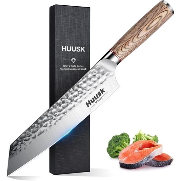 Huusk 8-Inch Kiritsuke Chef Knife with Pakkawood Handle
