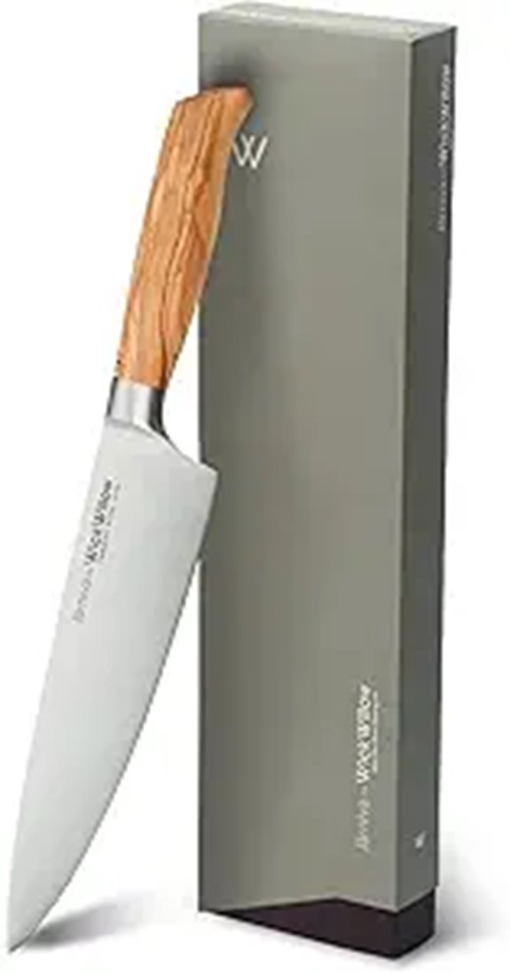 8-Inch Swedish Steel Chef Knife with Olive Wood Handle
