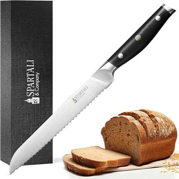 8-Inch Serrated Bread Knife with High Carbon Steel
