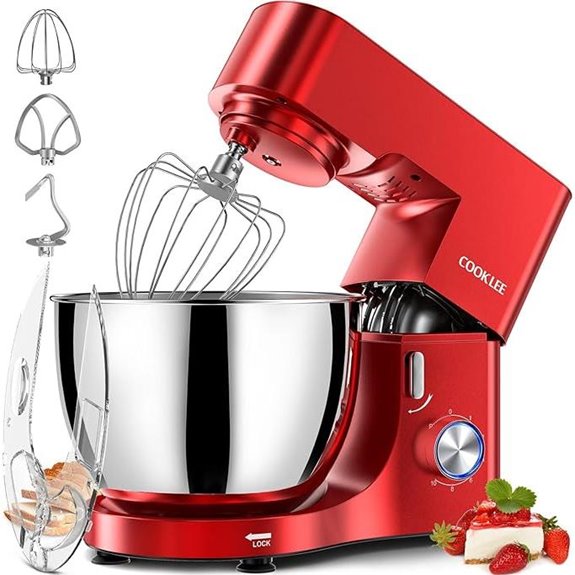 COOKLEE 9.5 Qt. Stand Mixer with Attachments