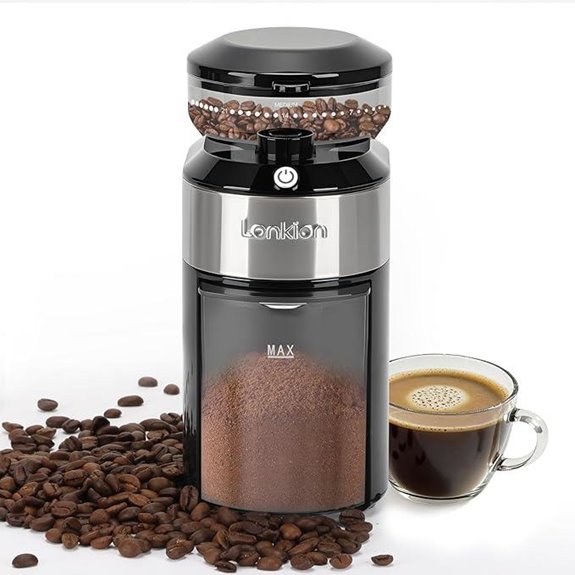 Lonkion Burr Coffee Grinder with Adjustable Settings