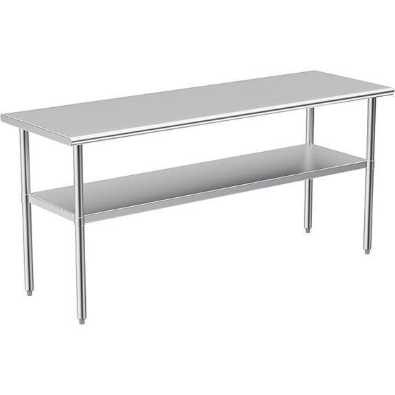 Stainless Steel Prep Table with Adjustable Shelf