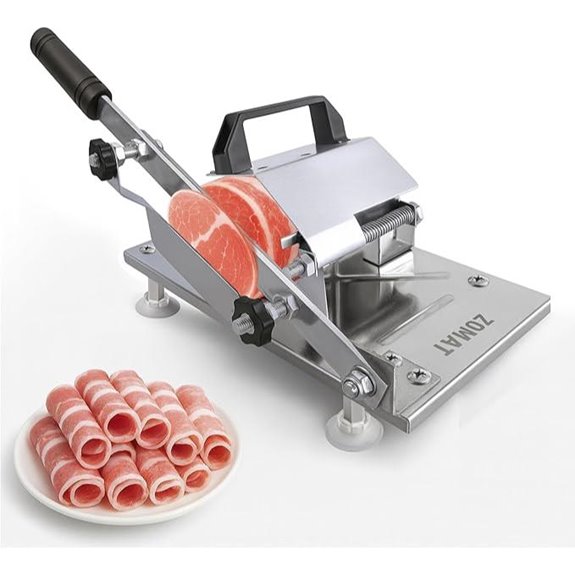 ZOMAT Manual Meat Slicer with Adjustable Thickness