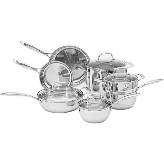 Amazon Basics 11-Piece Stainless Steel Cookware Set