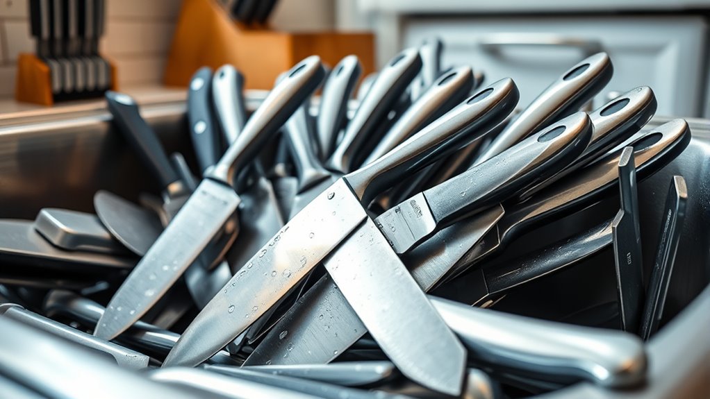 avoid storing knives in sink