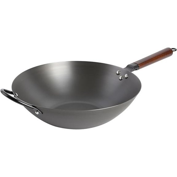 Babish Carbon Steel Flat Bottom Wok and Stir Fry Pan 14-Inch