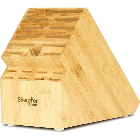 Shenzhen 20-Slot Bamboo Knife Block for Kitchen Storage