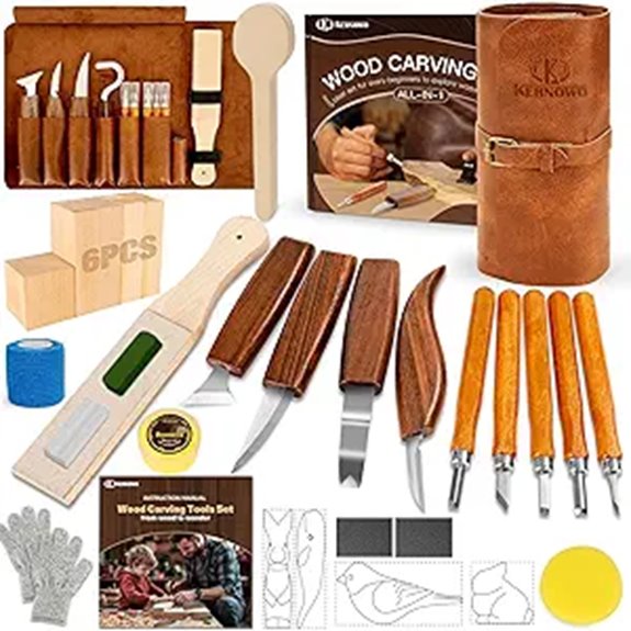 Wood Carving Kit with Tools & Templates for Beginners