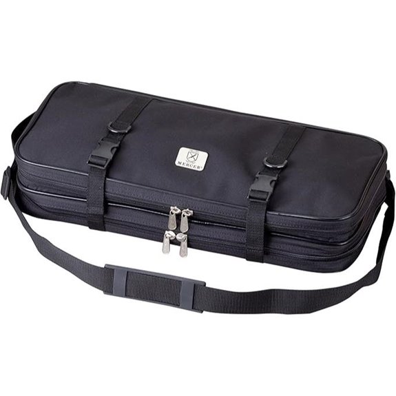 Mercer Culinary Double-Zip 17-Pocket Knife Case,Black
