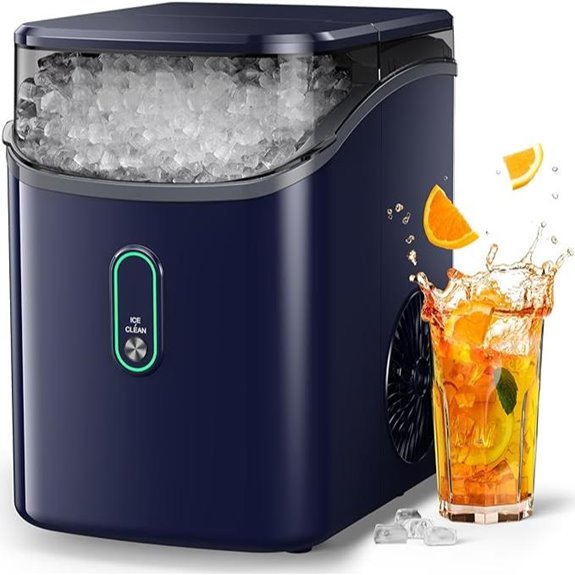Silonn Nugget Ice Maker with Self-Cleaning Blue