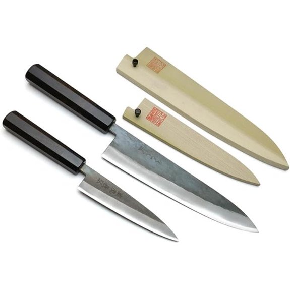 Yoshihiro Black-Forged Blue Steel Knife Set