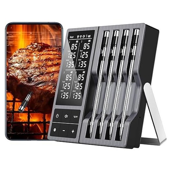 Wireless Meat Thermometer with App & Bluetooth Alerts