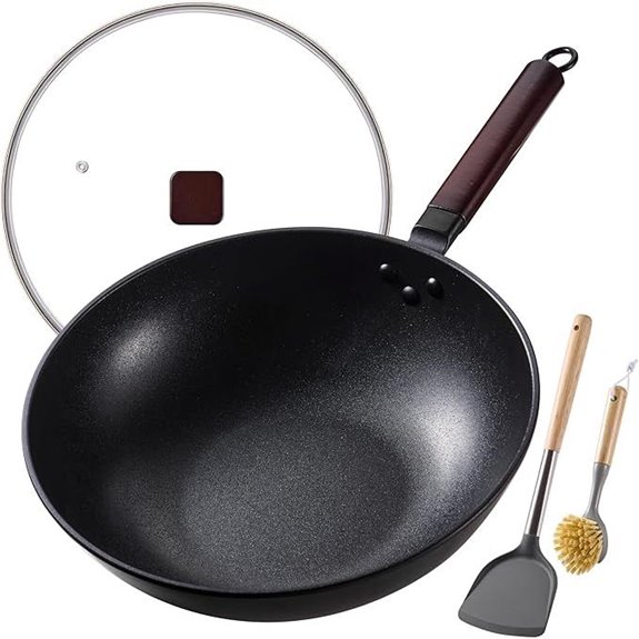 Carbon Steel 13-Inch Wok with Lid and Utensils