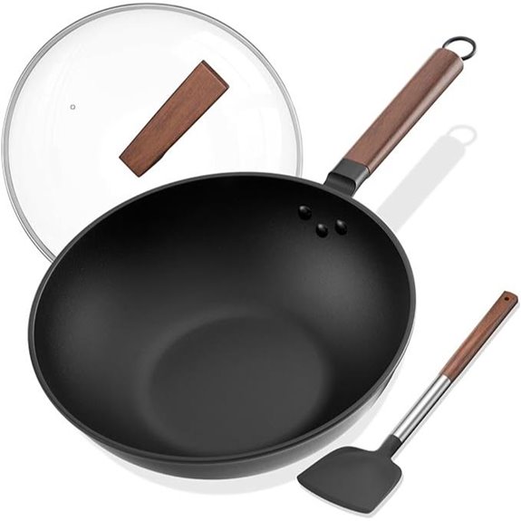 Carbon Steel Wok with Cover & Spatula
