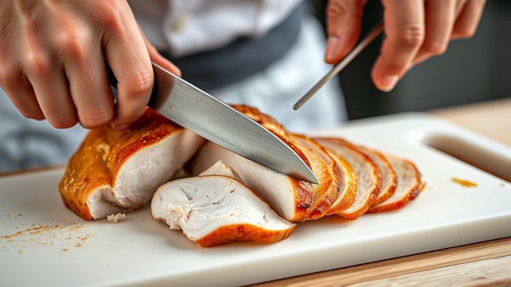 carve breast meat precisely