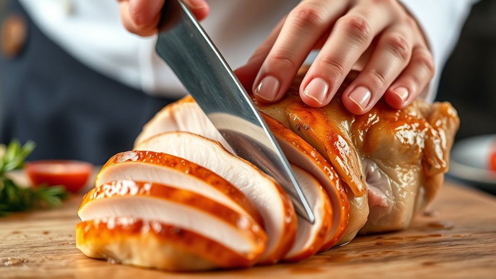 carve evenly sliced portions