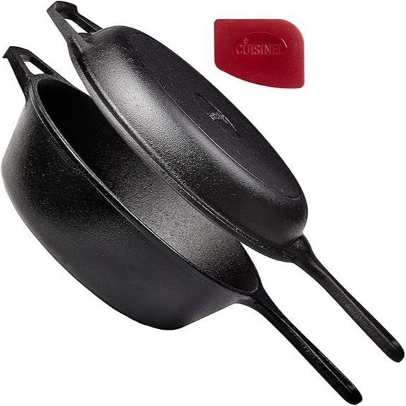 Cuisinel 3-Qt Cast Iron Skillet & Lid Set