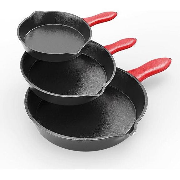 Cast Iron Cookware Set with Silicone Covers