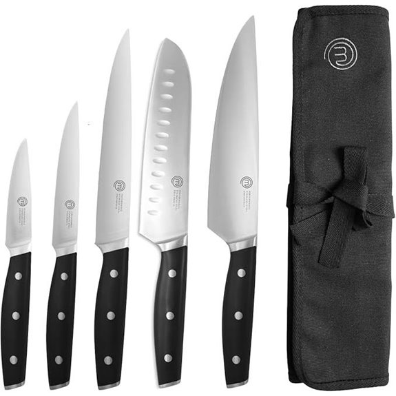MasterChef Knife Set with Roll and 5 Kitchen Knives
