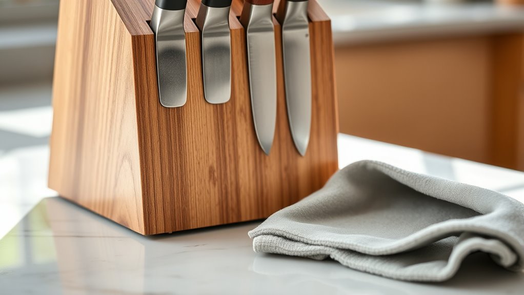 clean knife block regularly