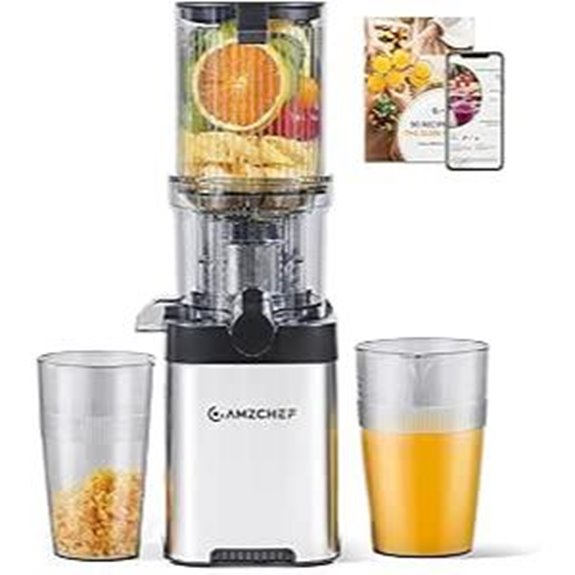 AMZCHEF Cold Press Juicer with Large Feed Chute