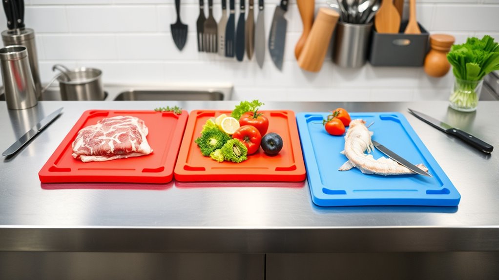color coded dedicated cutting boards