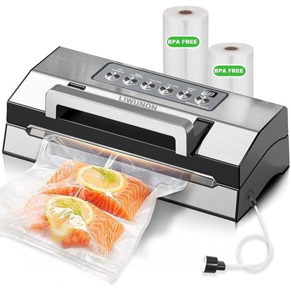 LIWUNON Commercial Food Vacuum Sealer with Bag Rolls