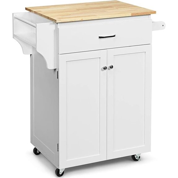 Harmony Small Kitchen Island Cart with Storage