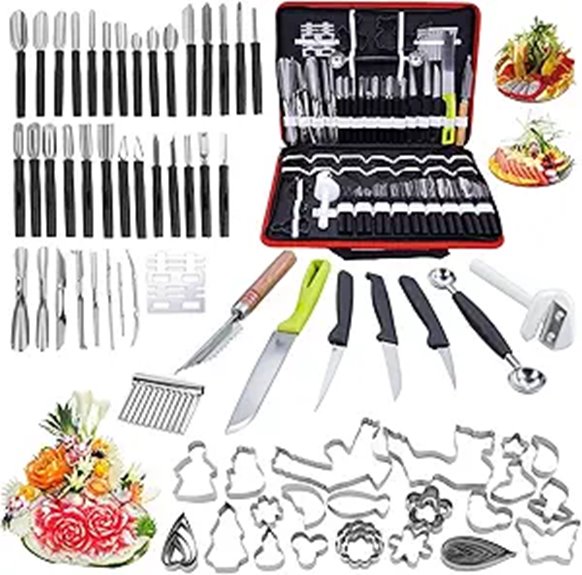 80-Piece Stainless Steel Fruit Carving Tools Set