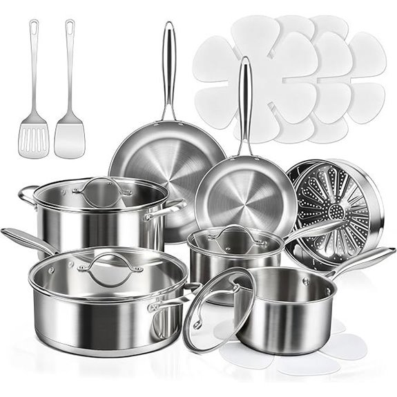 16-Piece Stainless Steel Pots and Pans Set
